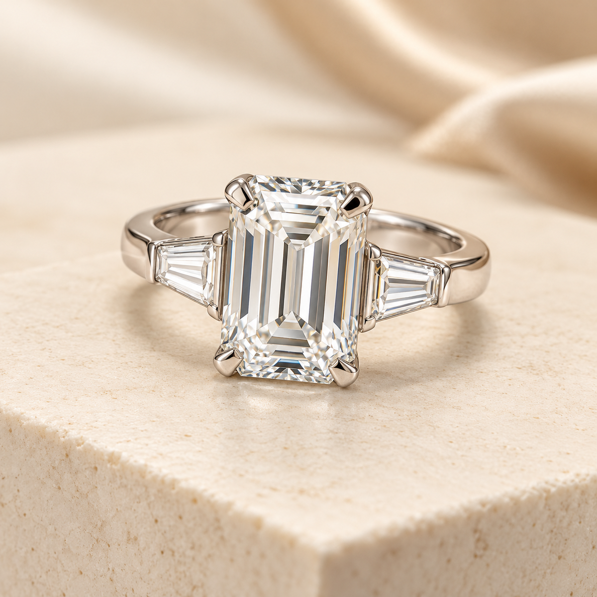 Celestine Diamonds odette emerald ring