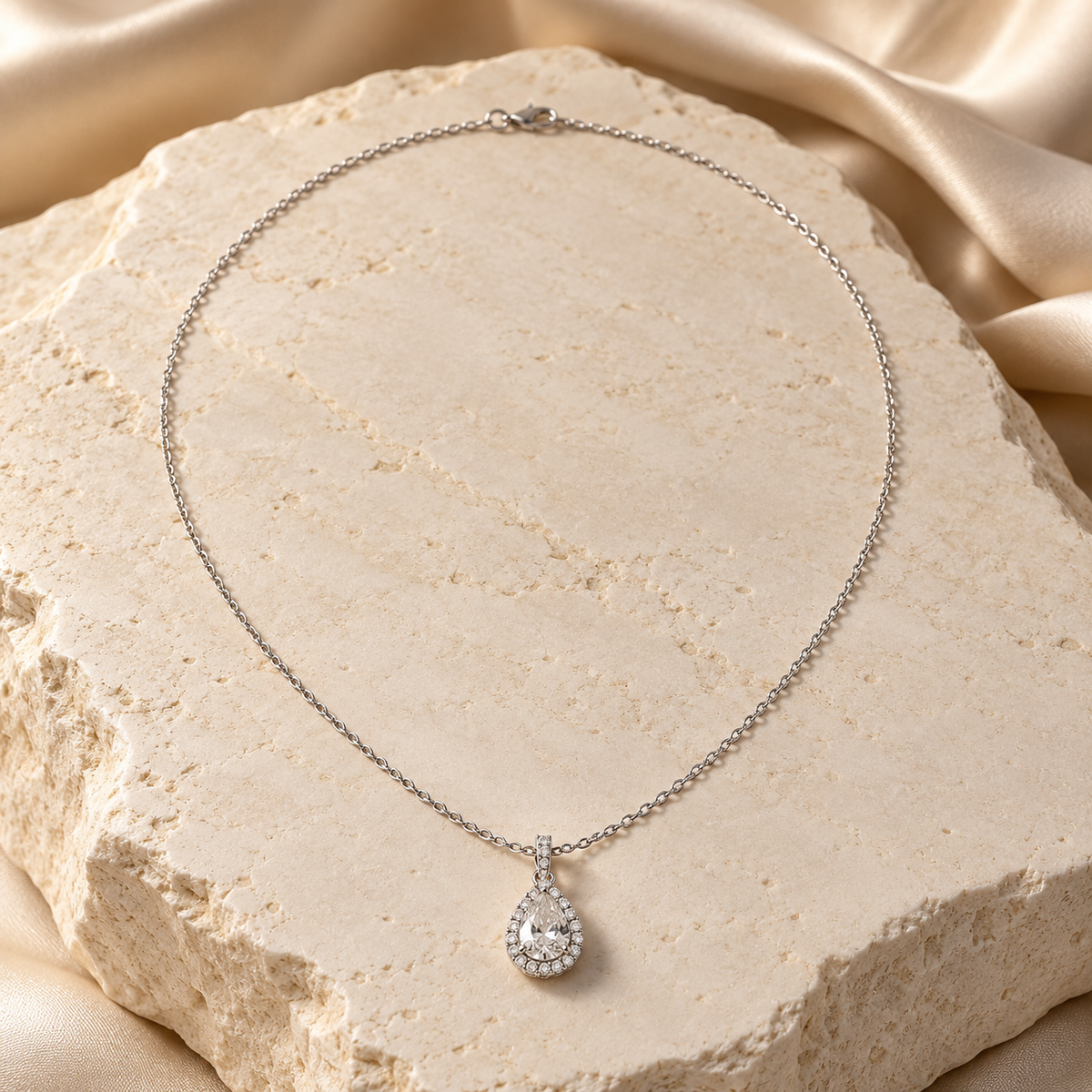 Celestine Diamonds isadora pear necklace