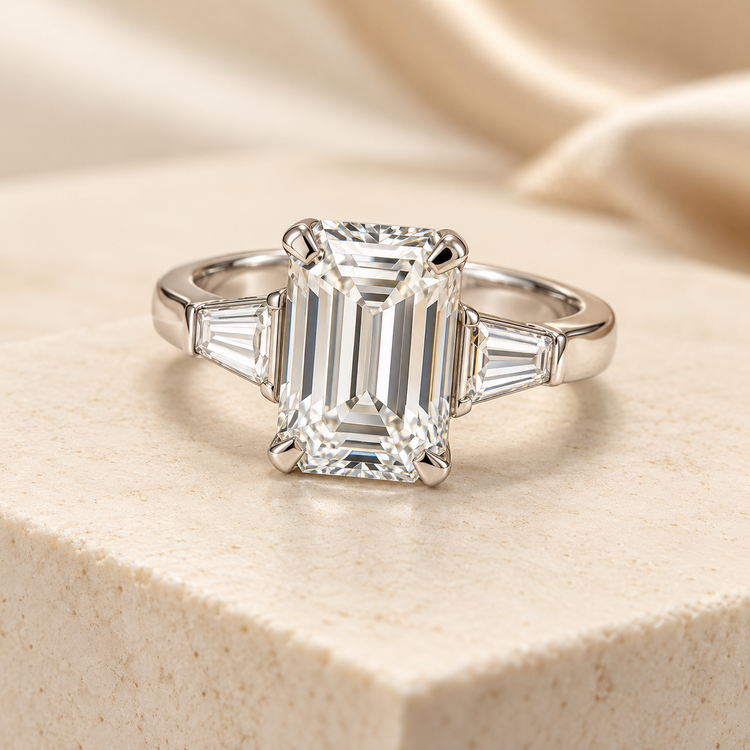 Celestine Diamonds odette emerald ring